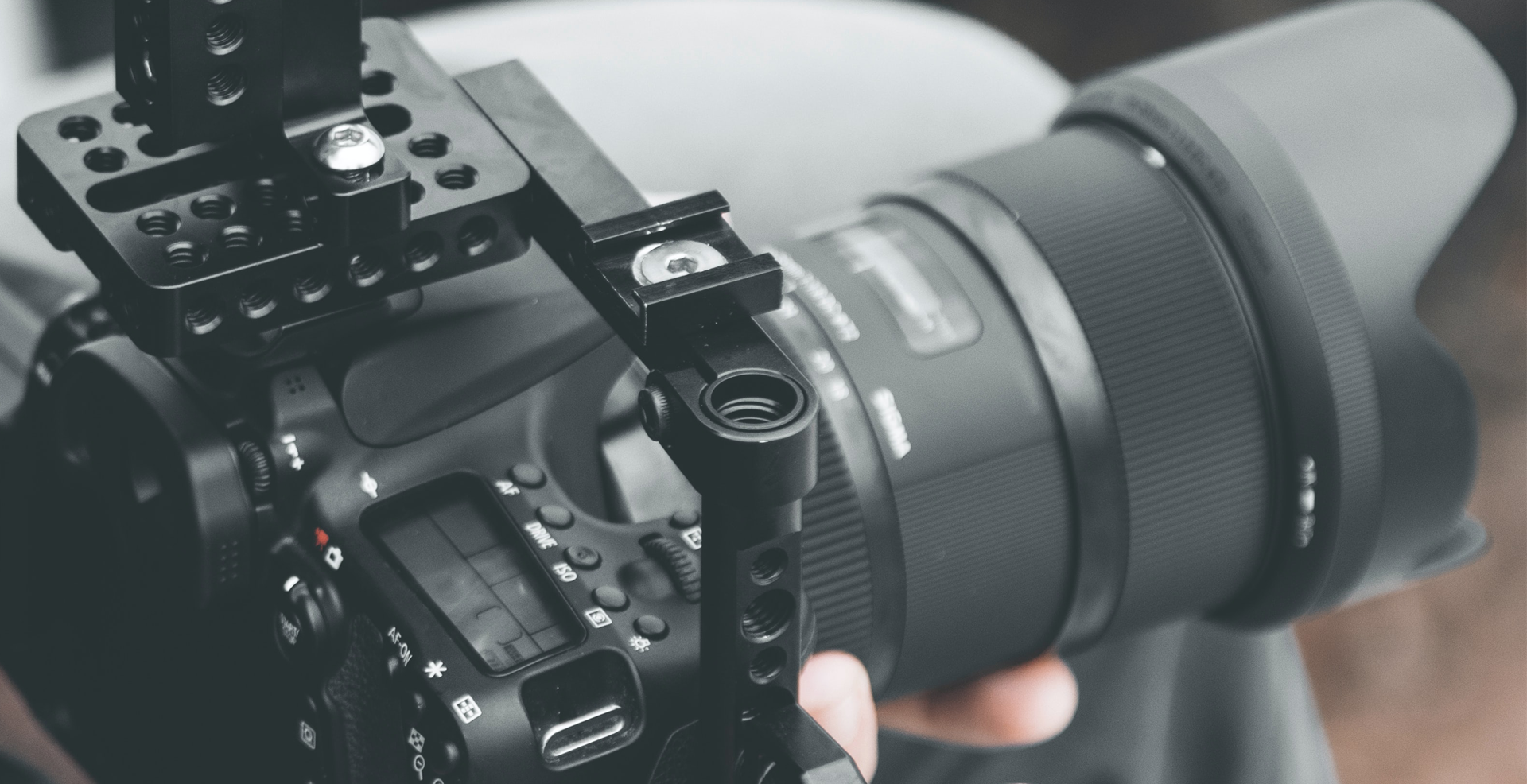 close up of video camera