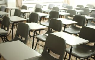 Classroom of empty desks